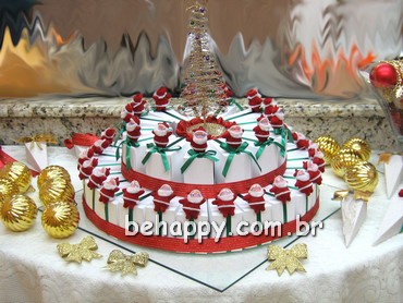 Sugesto de bolo com tema Natal - Clique pra ver a caixinha
