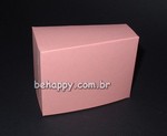Caixa FATIA BOLO CAKE em papelo liso rosa<br>Pacote com 10 unidades