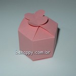 Caixinha HEXAGONAL PTALA em papelo rosa <br>Pacote com 10 unidades
