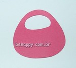 Enfeite BABADOR/BOLSA em papelo pink<br>Pacote com 20 unidades