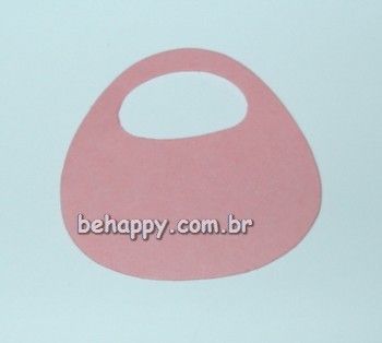 Enfeite BABADOR/BOLSA em papelo rosa<